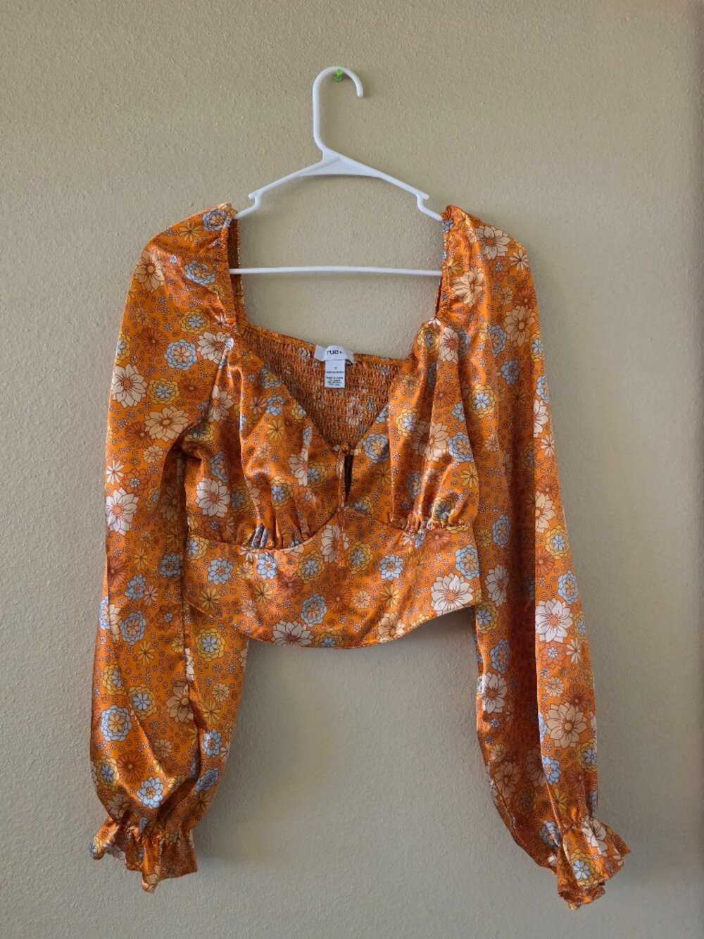 Rue21 Size 1X Groovy Orange Cropped Blouse